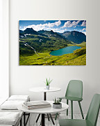 Obraz s výhľadom na jazero v horách zs1324